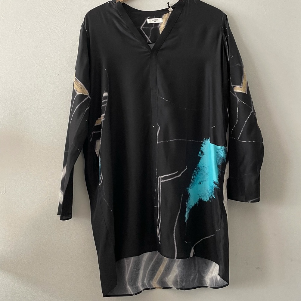 Billy Reid Printed Silk Dress with Pockets Size XS